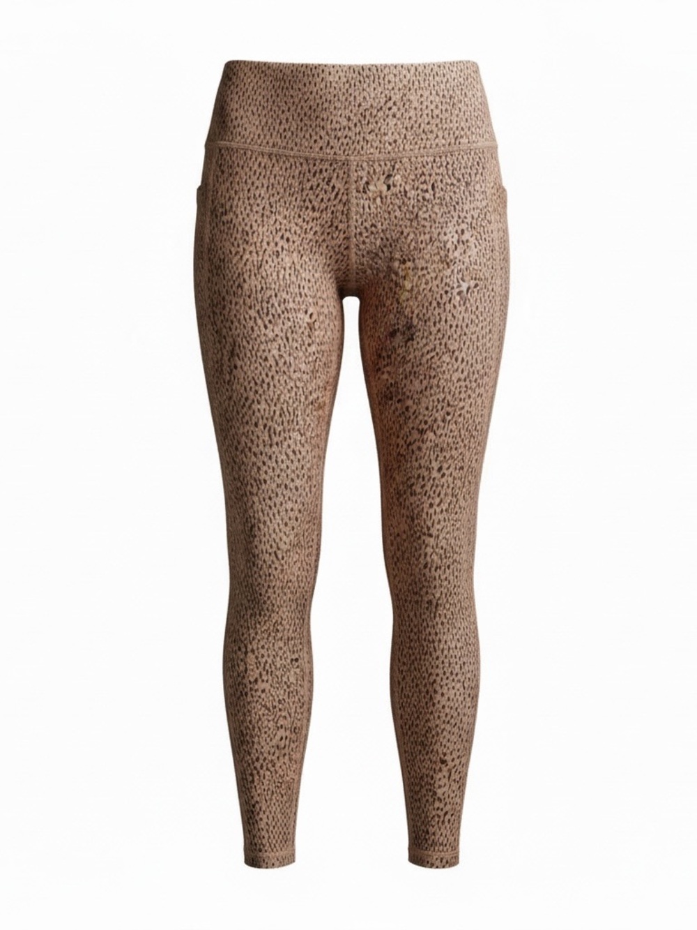 Athleta Brown Leopard Print Salutation Stash Pocket II leggins.